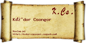 Kódor Csongor névjegykártya