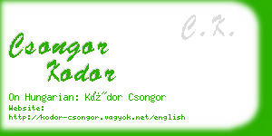 csongor kodor business card